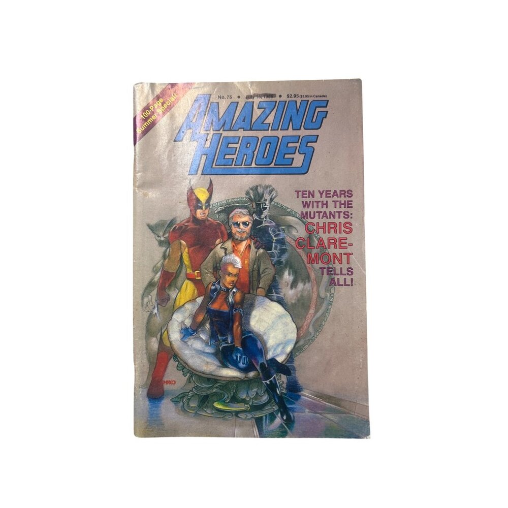 Vtg 80s Amazing Heroes Comic Book #75 Years Mutants Chris Claremont Tells All